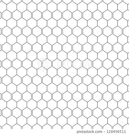 Honeycomb seamless pattern. Vector graphic line illustration. abstract line drawing. Seamless texture of honeycomb, hexagons abstract background for design wallpaper, packaging, covering, fabric Honeycomb seamless pattern. Vector graphic line illustration. abstract line drawing. Seamless texture of honeycomb, hexagons abstract background for design wallpaper, packaging, covering, fabric 128456511