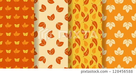 Cozy autumn seamless pattern set 128456588
