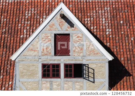 The old town in Aarhus city, Denmark 128456732