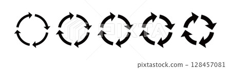 循環箭頭圖示集、旋轉箭頭、向量 128457081