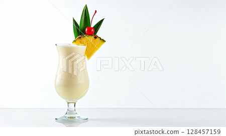 Fresh summer cocktail Pina colada, fresh summer drink concept 128457159