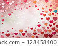 Glitter heart pattern on pink gradient background. 128458400