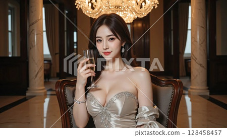 Woman in a beautiful dress 128458457