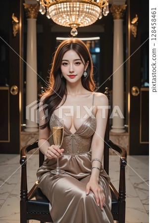 Woman in a beautiful dress Woman in a beautiful dress 128458461