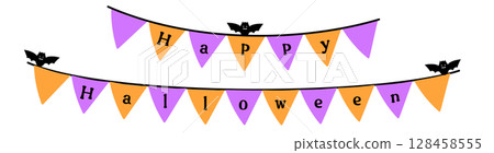 Happy Halloween! Bat Garland Happy Halloween! Bat Garland 128458555