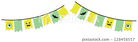 Halloween Cute Garland Green Halloween Cute Garland Green 128458557