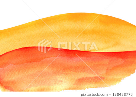 Wave shape hand-painted watercolor material 128458773