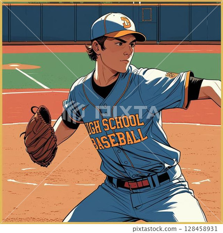 High school baseball pitcher High school baseball pitcher 128458931