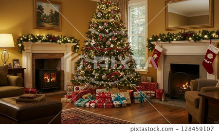 華麗的聖誕樹 128459107
