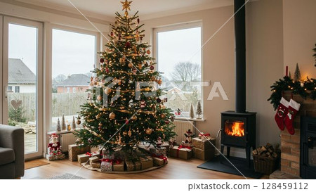 華麗的聖誕樹 128459112