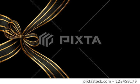 金絲帶，黑色背景 128459179