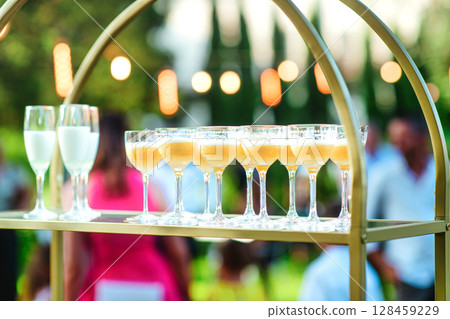 Glasses with sorbets Glasses with sorbets 128459229