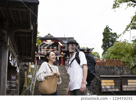 Inbound tourists enjoying sightseeing in Japan 128459291