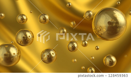 Background with gold balls 128459363