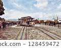 A view of the end of the Powell-Hyde Line cable car line in San Francisco (AI generated from original image) 128459472