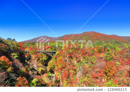 【宮城縣】晴天的鳴子峽紅葉 128460215