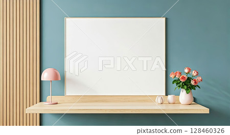 Architectural modern office interior design with white sofa. Mock up 128460326