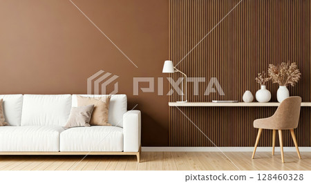 Architectural modern office interior design with white sofa 128460328