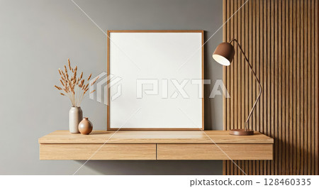 Architectural modern office interior design with white sofa. Mock up 128460335