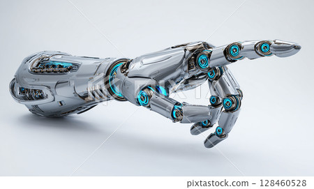 Technological advances: glowing robotic arms 128460528