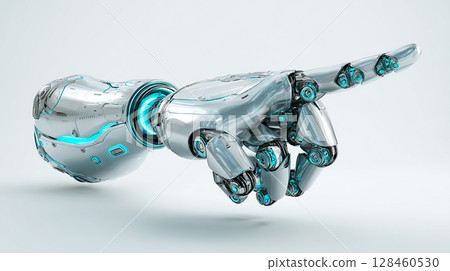 Future automation: glowing robotic fingertips 128460530
