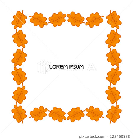 Autumn Leaf Border Frame Design 128460588