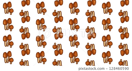 Brown Forest Mushrooms Seamless Pattern 128460590