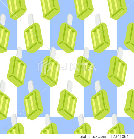 Green Ice Cream Seamless Pattern 128460641