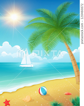 Summer beach and sun 128460872