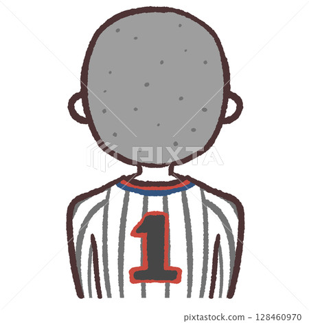 Illustration of a shaved head from behind Illustration of a shaved head from behind 128460970