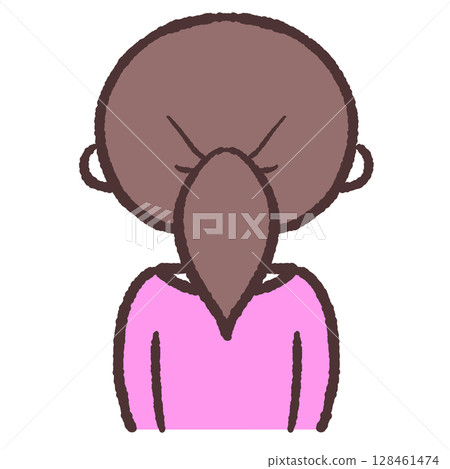 一位女士回頭看的插圖 128461474