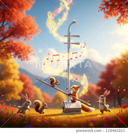 Welcome to the Autumn Forest Concert! Erhu - Harmony of Squirrels and Rabbits 128462021