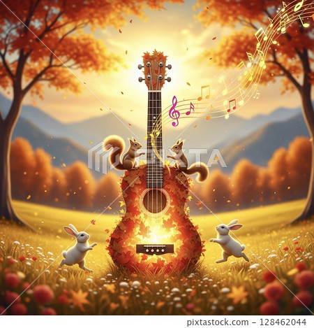 Welcome to the Autumn Forest Concert! Guitar - Squirrel and Rabbit Harmony 128462044