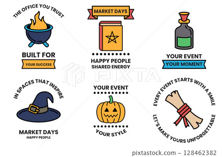 Set of illustrations in party and event concepts in line drawing style Set of illustrations in party and event concepts in line drawing style 128462382