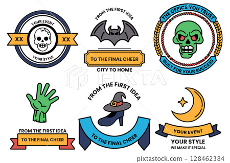 Set of illustrations in party and event concepts in line drawing style 128462384