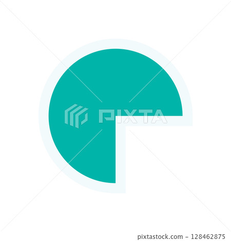 Brutalist circle icon sticker. Bold, abstract form of a minimal shape. Flat style, modern element, y2k aesthetic, perfect for graphic projects, branding, or contemporary design themes. 128462875