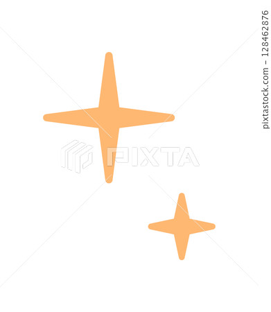 Star sparkle icon in a flat style. Simple graphic symbol representing a shining star. Icon showcases brightness and shine, delivering cool appearance. Ideal for online media, mobile applications, and 128462876