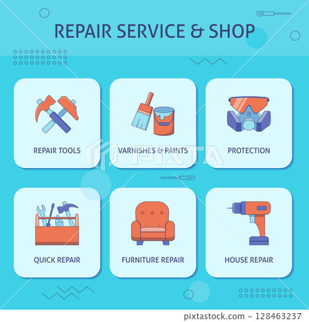Repair service and shop banner template 128463237