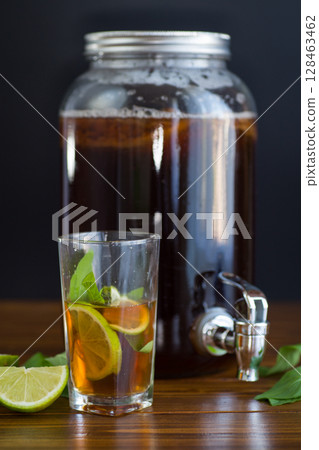 Homemade kombucha starter with kombucha Homemade kombucha starter with kombucha 128463462