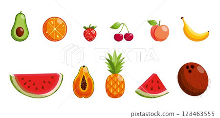 Tropical Fruit Set 128463555