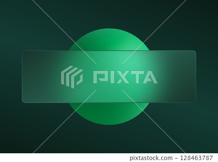 Dark glassmorphism background with green sphere Dark glassmorphism background with green sphere 128463787