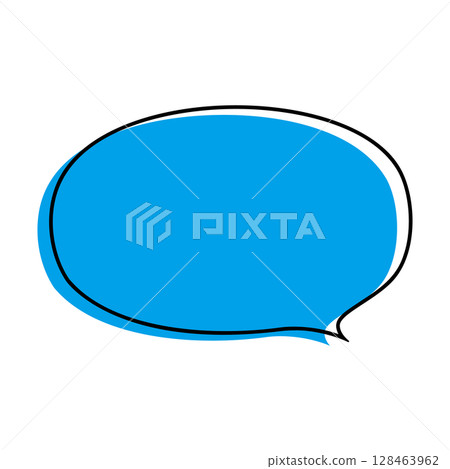 Simple speech bubble illustration, horizontal, oval 128463962
