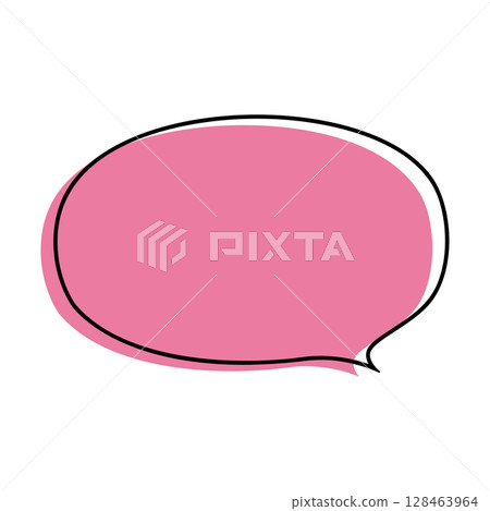 Simple speech bubble illustration, horizontal, oval 128463964