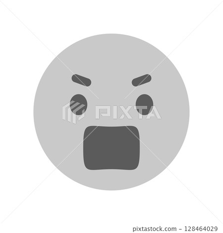 非常憤怒的表情符號 - 反對、抗議、打架、騷擾等的簡單圖像素材。 128464029