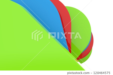 Colorfull green red and blue arc shapes abstract for background design 128464575