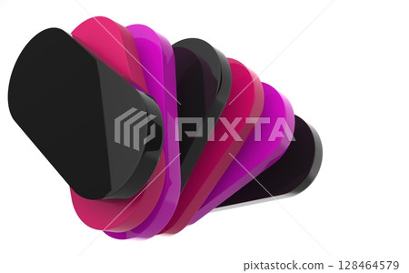 pink and black abstract shapes isolated on white background pink and black abstract shapes isolated on white background 128464579