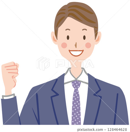 Illustration of a businessman doing a guts pose Illustration of a businessman doing a guts pose 128464628