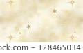 Golden stars twinkle in a dreamy background of soft cream colors and sparkles 128465034