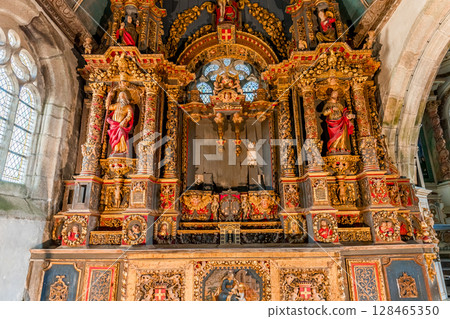 Parish close church of Commana, finistere, brittany, france 128465350