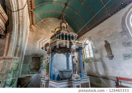 Parish close church of Commana, finistere, brittany, france Parish close church of Commana, finistere, brittany, france 128465353